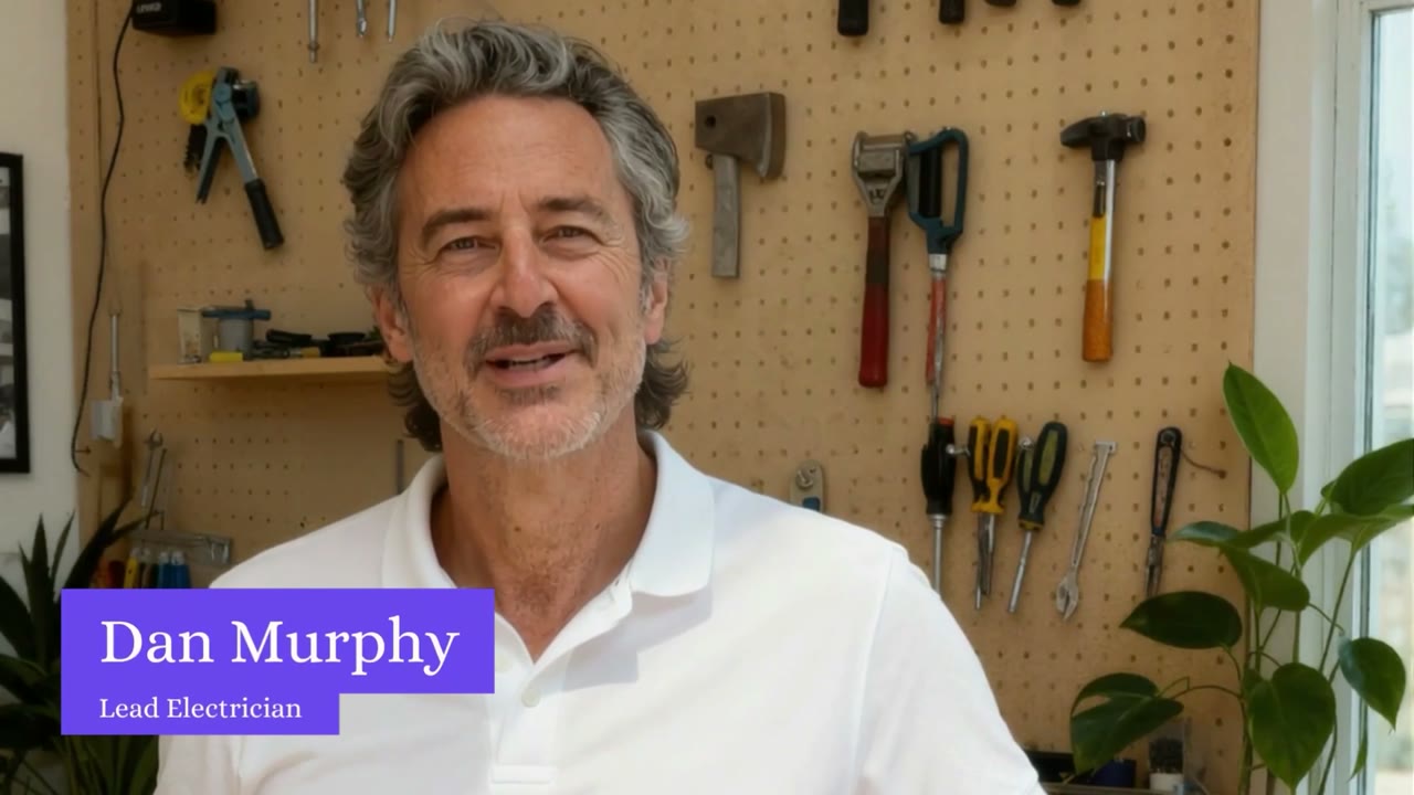 Dan Murphy, lead electrician, in his workshop