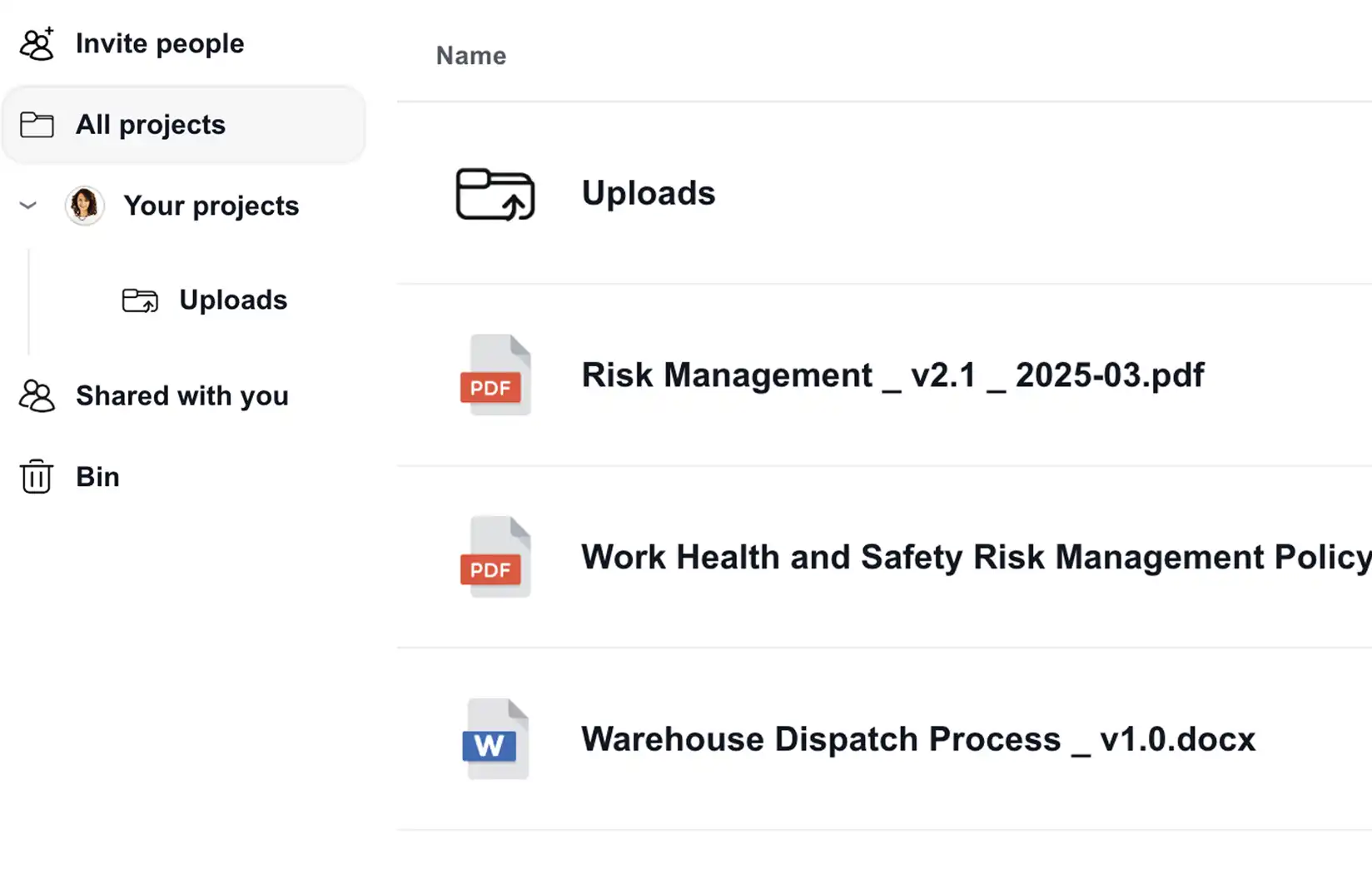 Guardzy policy documents workspace preview